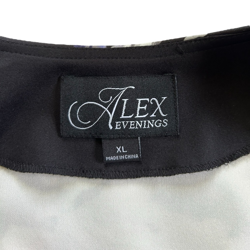 Alex Evenings Plus Size 3/4 Sleeve Purple Black Floral Tank & Jacket Set Size XL - Picture 6 of 14